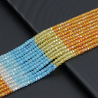 2x3mm Mixed Color CZ Faceted Rondelle Beads, Sku#U2175