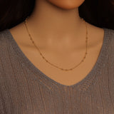 Dainty Gold ball Chain Adjustable Necklace , Sku#JL203