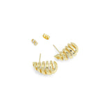 Gold Spiral Drop Shape Stud Earrings, Sku#LD551
