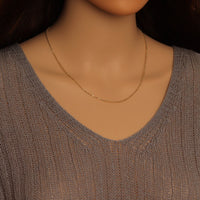 Gold Dainty bar Link Chain Adjustable Necklace , Sku#JL204