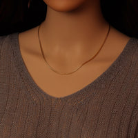 Silver Gold Wheat Chain  Necklace, Sku#LD552