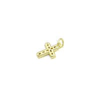 Gold Clear CZ Cross Charm Pendant, Sku#LK1106