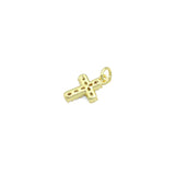 Gold Clear CZ Cross Charm Pendant, Sku#LK1106