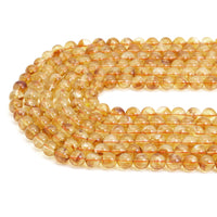 Genuine Citrine Round Smooth Beads, Sku#U2029