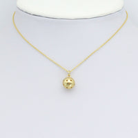 Gold Hollow Out Round Ball Shape Charm Pendant, Sku#LK1110