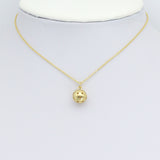 Gold Hollow Out Round Ball Shape Charm Pendant, Sku#LK1110