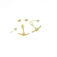 Gold Dot Knot Stud Earrings, Sku#LX621