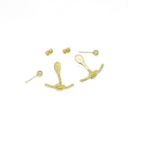 Gold Dot Knot Stud Earrings, Sku#LX621