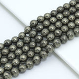 Quality Natural Pyrite 8mm/10mm, Pyrite Gemstone Beads, 15.5inch strand, SKU#U2280