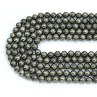 Quality Natural Pyrite 8mm/10mm, Pyrite Gemstone Beads, 15.5inch strand, SKU#U2280