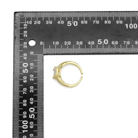 Big Clear Square CZ Gold Adjustable Ring, Sku#LX479