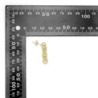 Gold Oval Link Chain Earrings, Sku#LK1014