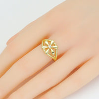 Gold Flower Statement Adjustable Ring, Sku#LK1115