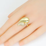 Clear CZ Double Teardrop Statement Adjustable Ring, Sku#LK1116