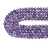 Matt Dog Teeth Amethyst Round Smooth Beads, Sku#U2282