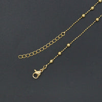 Dainty Gold ball Chain Adjustable Necklace , Sku#JL203