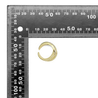 CZ Gold Oval Cross LInk Adjustable Ring, Sku#LD536