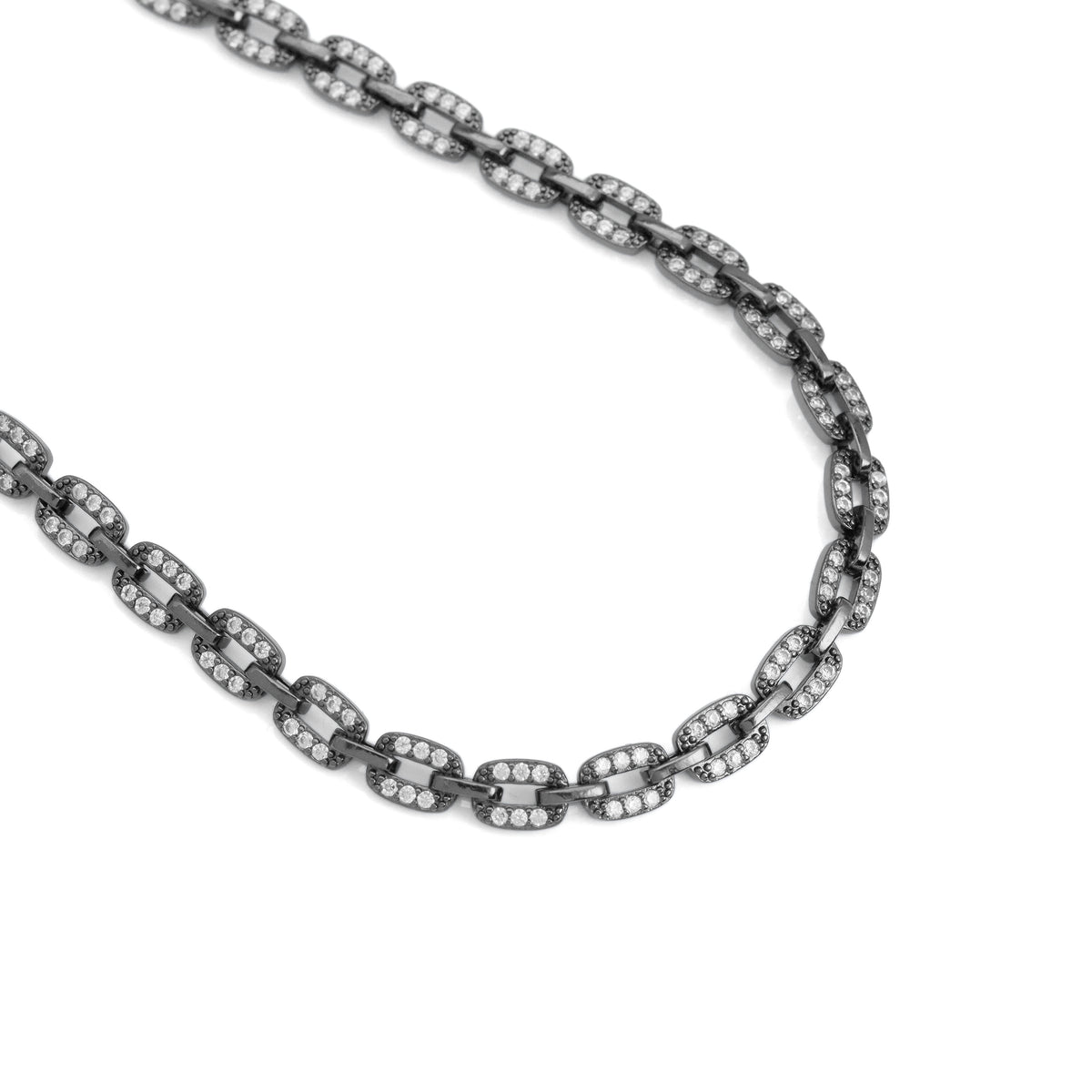 CZ Rectangle Chain Necklace, Sku#EF600 – Bestbeads&Beyond