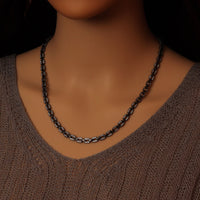CZ Rectangle Chain Necklace, Sku#EF600