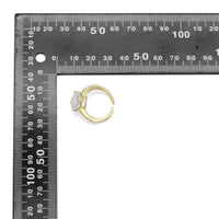 Big Oval Rectangle Clear CZ Gold Adjustable Ring, Sku#LX483