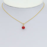 Gold Red Enamel 3D red tomoto Charm Pendant, Sku#Y1014