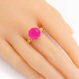 Big Pink Blue Stone Adjustable Ring, Sku#LX485
