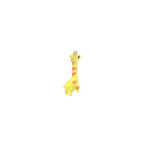 Gold Yellow Enamel 3D Giraffe Charm Pendant, Sku#Y1016