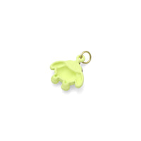 Gold Yellow Enamel 3D Puppy Dog Charm Pendant, Sku#Y1018