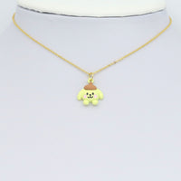 Gold Yellow Enamel 3D Puppy Dog Charm Pendant, Sku#Y1018