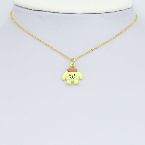 Gold Yellow Enamel 3D Puppy Dog Charm Pendant, Sku#Y1018