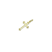 Dainty Gold flower Cross Charm Pendant, Sku#Y1019