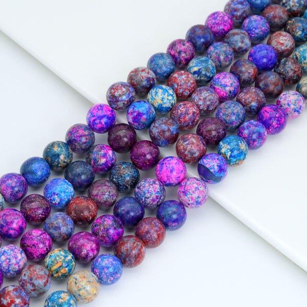 12mm Multicolor Agate Round Smooth Beads, Sku#U2031