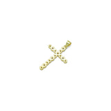 Clear CZ Gold Cross Charm Pendant, Sku#Y1021