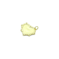 Gray Enamel Heart Shape Charm Pendant, Sku#LX801