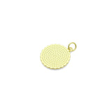 White Enamel Flower On Round Gold Charm Pendant, Sku#LX802