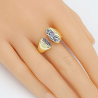 Dual color Oval face Statement Adjustable Ring, Sku#LX623