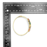 Clear Colorful CZ Diamond Cluster Bracelet, Sku#LX619
