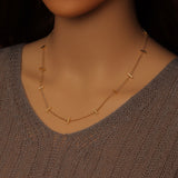 Gold bar Chain Necklace, Sku#LX703