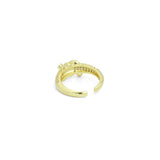 Twisted Rope CZ Adjustable Ring, Sku#LK1131