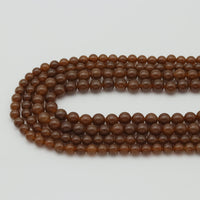 Brown Jade Round Smooth Beads, Sku#U1823