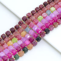 10x10 mm Faceted Cube Jade Beads, U2246-3