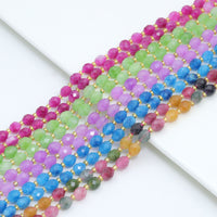 6x8mm Faceted Rice Jade Beads, Sku#U2308-1
