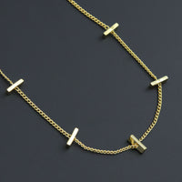 Gold bar Chain Necklace, Sku#LX703