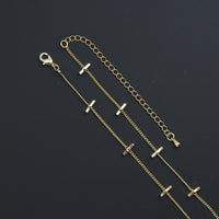 Gold bar Chain Necklace, Sku#LX703