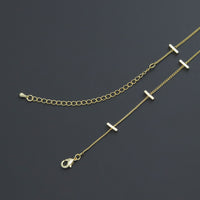 Gold bar Chain Necklace, Sku#LX703