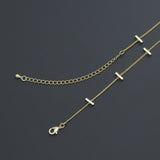 Gold bar Chain Necklace, Sku#LX703