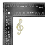 Clear CZ Gold Musical Symbol Charm Pendant, Sku#LK995