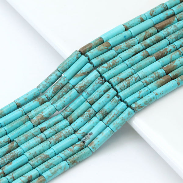 4x13mm Smooth Tube Turquoise Beads, Sku#U1829
