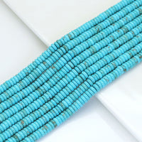 Blue Turquoise smooth Rondelle Beads, Sku#U1832