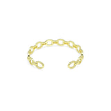 Gold CZ Oval Link Adjustable Bracelet, Sku#LD537